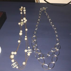 2 long chain necklaces